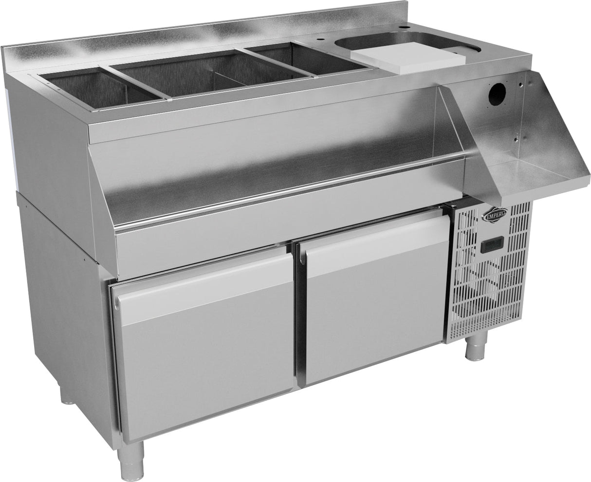 Unterbau-Kühlschrank – 2 Schubladen + Cocktailschrank – 1600×600×850 mm