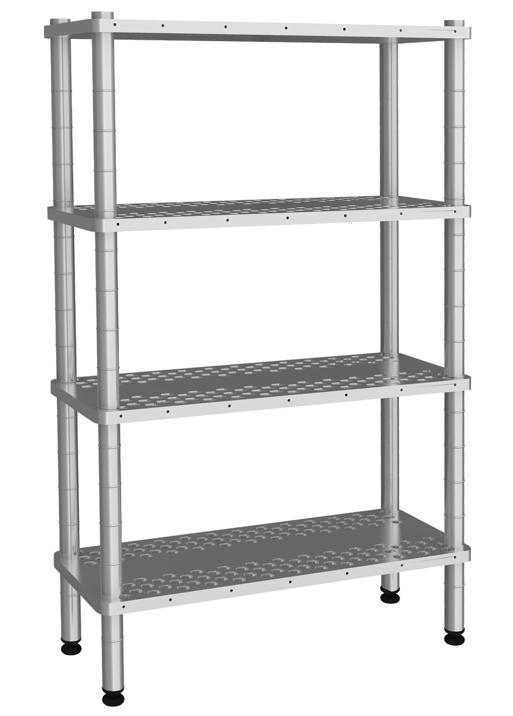 Étagère 4 niveaux – clayettes perforées – Inox 201 – 610×1520×1800 mm