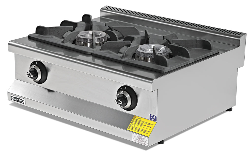 Piano cottura a gas 2 fuochi – 17,3 kW – 800×635×285 mm Snack Series