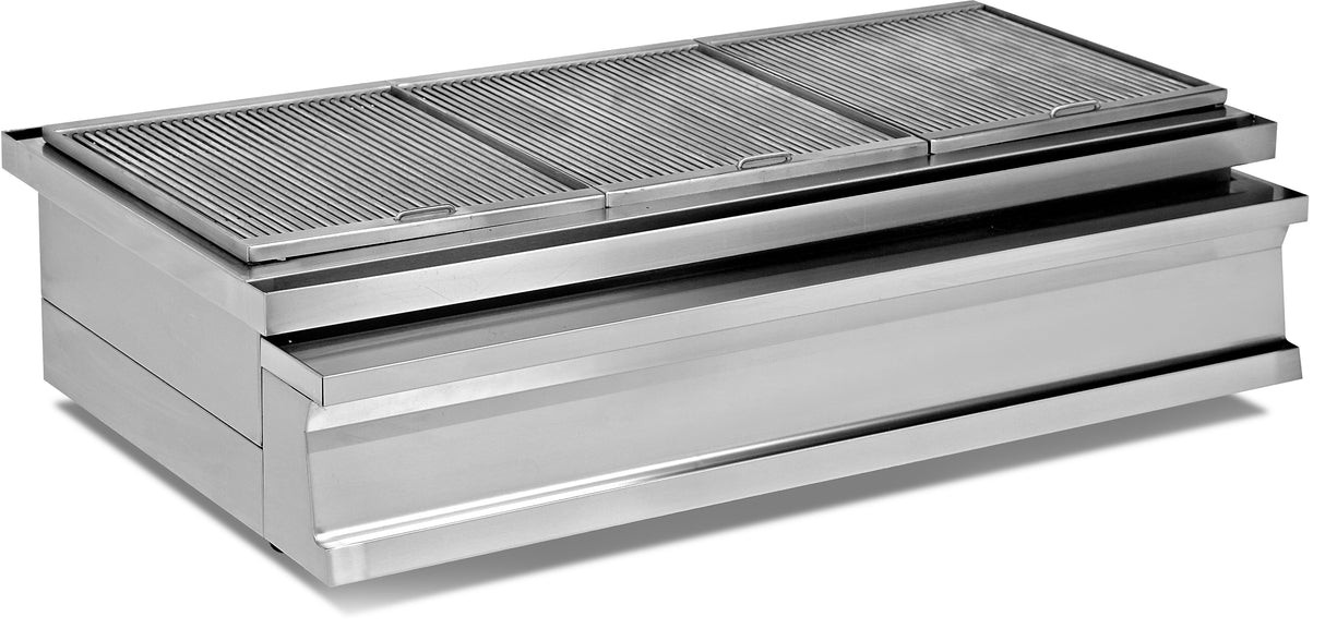 Kohlenholzkohlegrill – Ascheschublade – Edelstahlgehäuse – 1200×730×290 mm