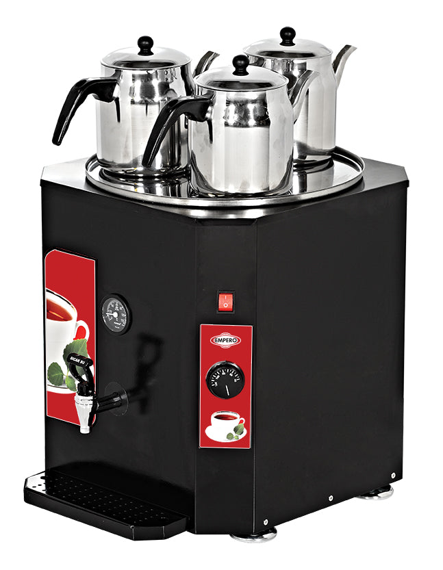 Teebereiter 37 Liter mit Kanne – Edelstahlbehälter – Thermostat – 415×487×455 mm