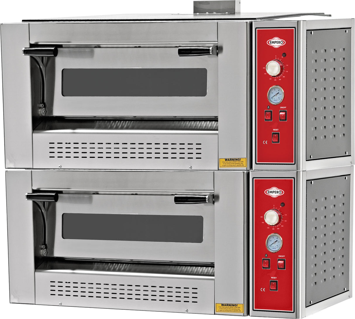 Gas Pizzaofen Zwei-Etagen Serie 700 – Ø 330 mm 4+4 Pizza – 1188×987×1019 mm