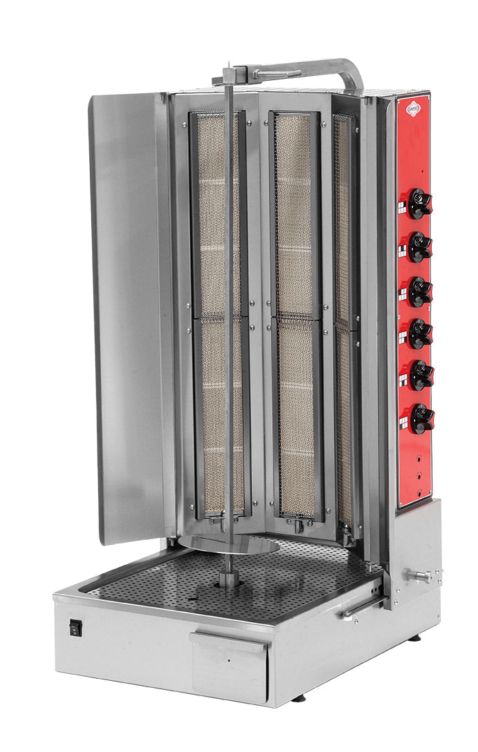 Gas Shawarma-Grill – 6 Brenner – Motor unten – 570×723×1165 mm
