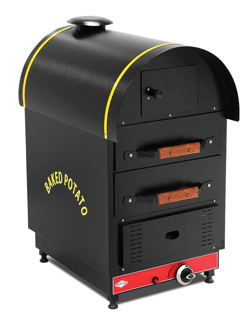 Gas Kartoffelbackofen – 2 Schubladen – 4,9 kW – 500×700×950 mm