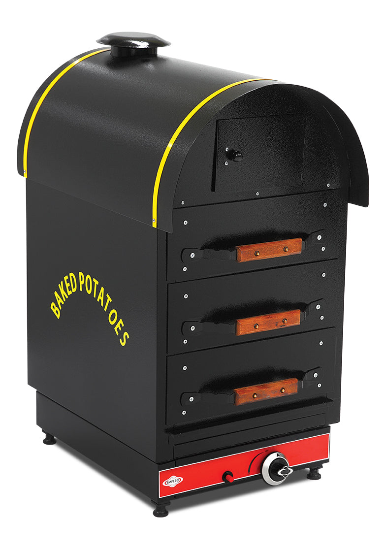 Gas Kartoffelbackofen – 3 Schubladen – 4,9 kW – 500×700×1200 mm