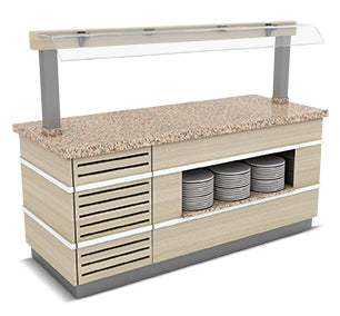 Buffet System – Design Galata – Granit Arbeitsplatte – Spuckschutz – 2000×900×900 mm