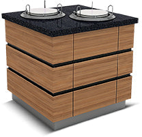 Distributore di piatti – piano granito decor legno – Stile Kapadokya