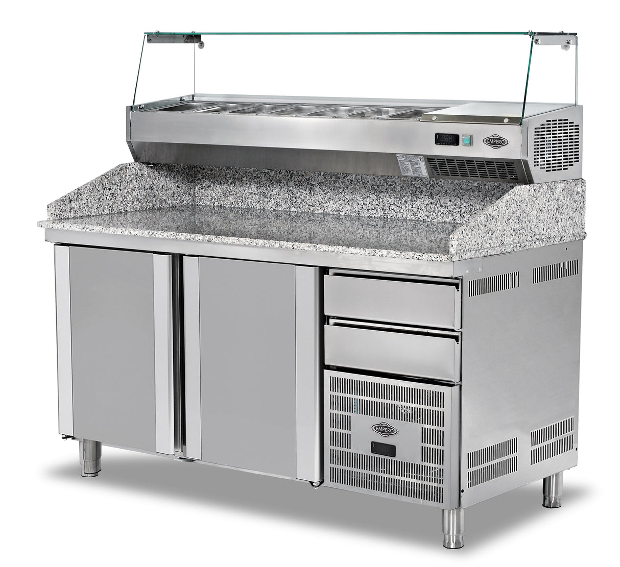 Table froide Granite 2 portes – Bar à salade – 1600×800×1020 mm
