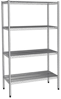Drahtregal 4 - stöckig – 530×910×1800 mm – Edelstahl 201 – 250 kg Traglast pro Ebene