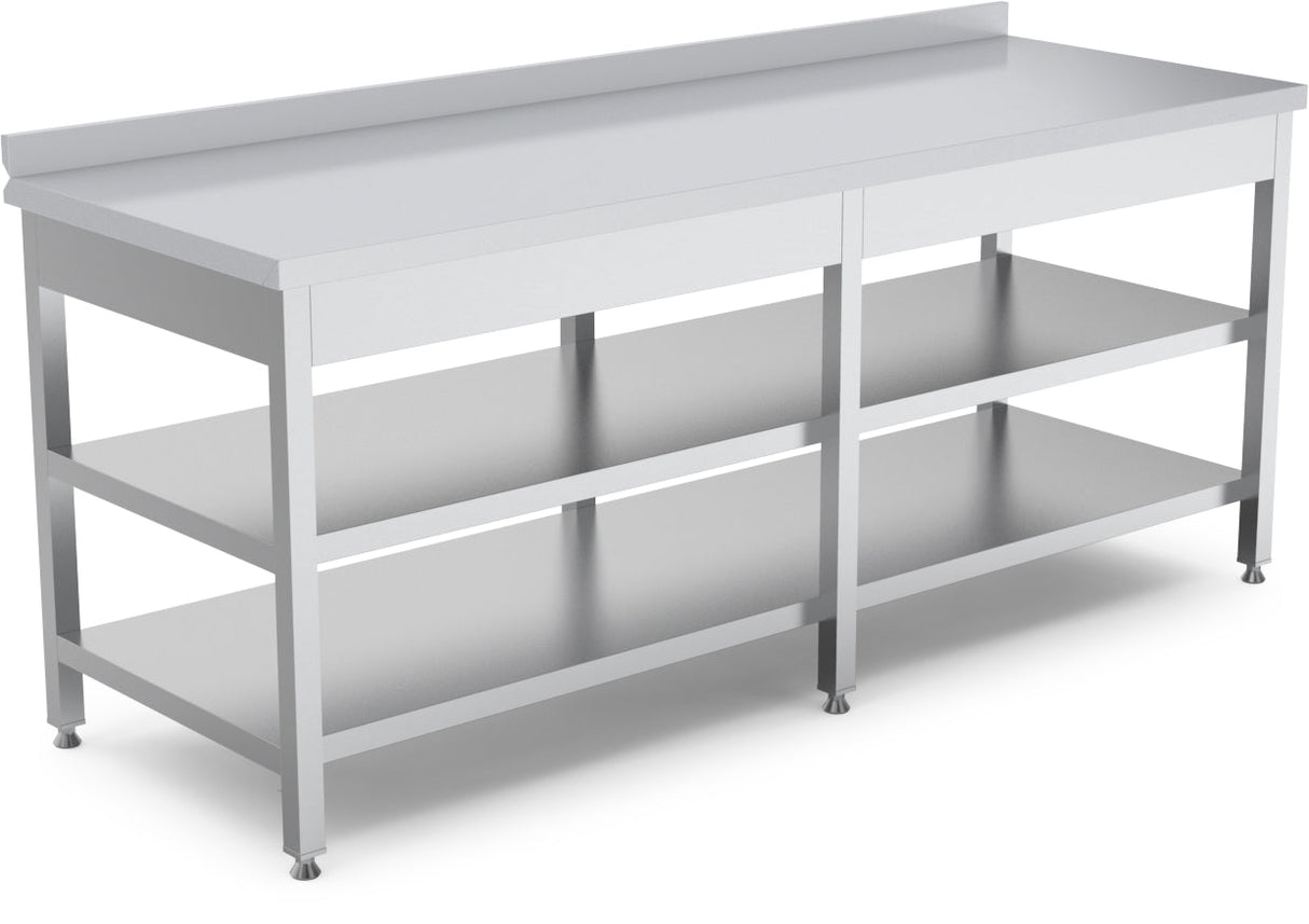 Arbeitstisch – Zwischenboden – höhenverstellbare Füße – 2200×700×850 mm