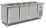Kaltservice-Theke – Holzdekor hellbraun – 4x 1/1 GN