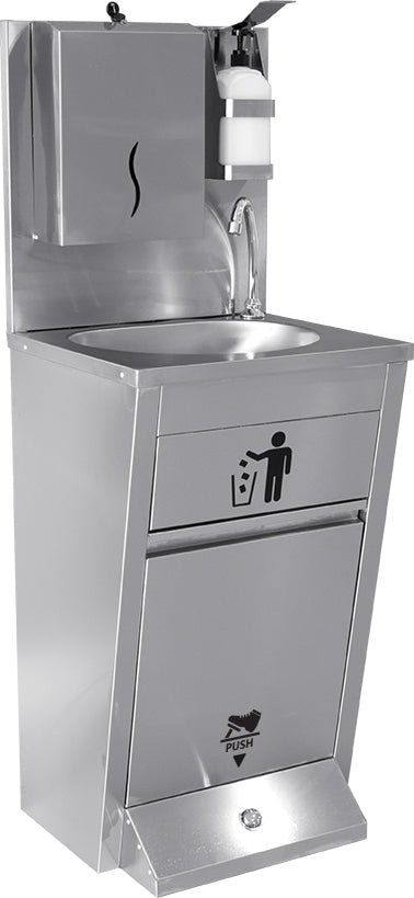 Handwaschbecken – Fußbetätigung – Edelstahl – 500×450×850 mm