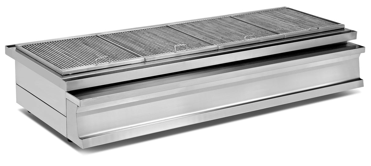 Holzkohlengrill – Ascheschublade – Edelstahlgehäuse – 1600×730×290 mm