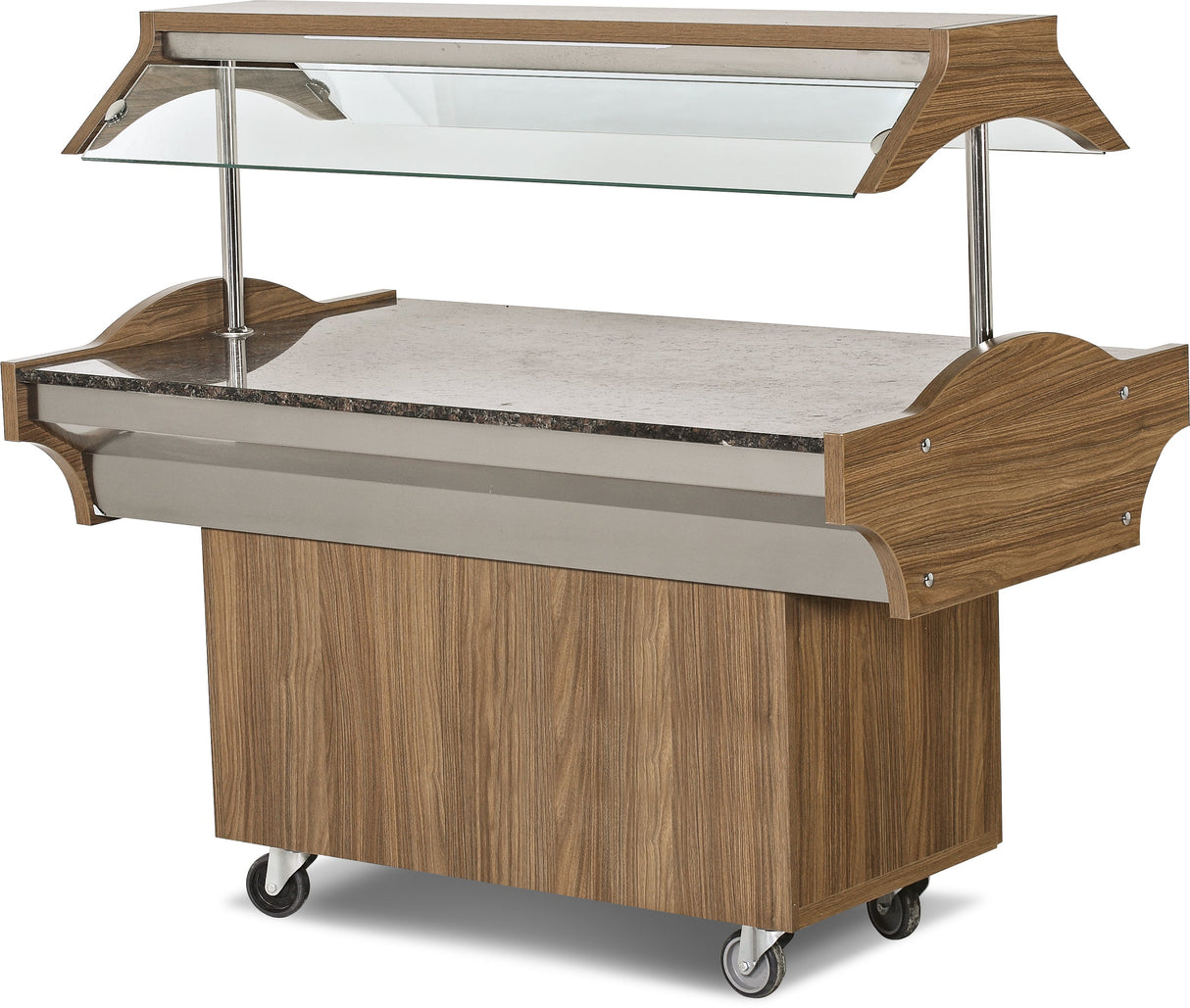 Bar à salades neutre – plan en granit – éclairage – 1500×890×870 mm