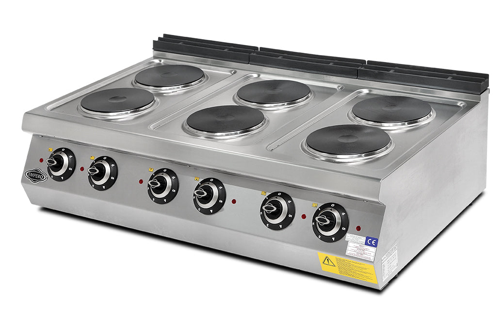 Elektrischer Herd 6 Kochplatten Serie 700 Plus – 1200×730×300 mm – 12 kW – 400V