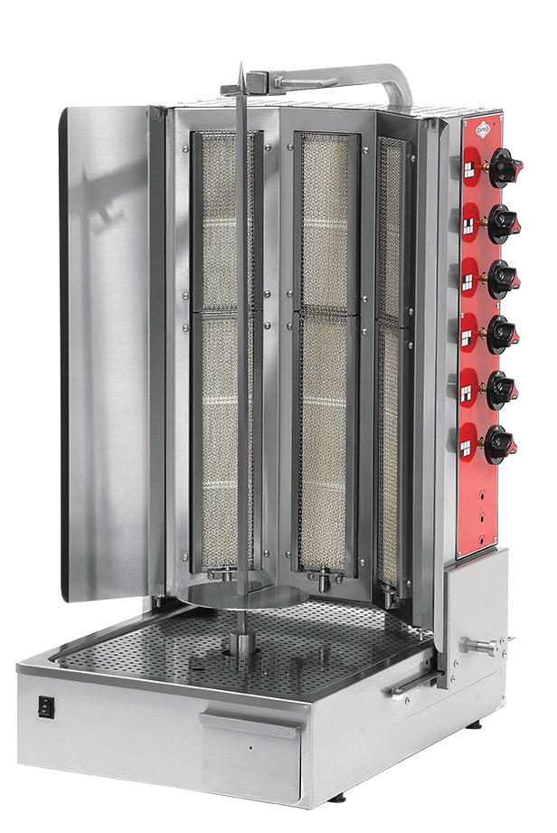 Gas Shawarma-Grill – Motor unten – 6 Brenner – 570×723×1029 mm