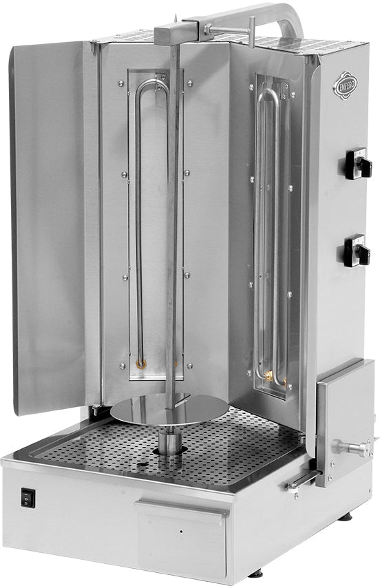 Shawarma-Grill – Motor unten – 2 Brenner – 6 kW – 506×599×1147 mm