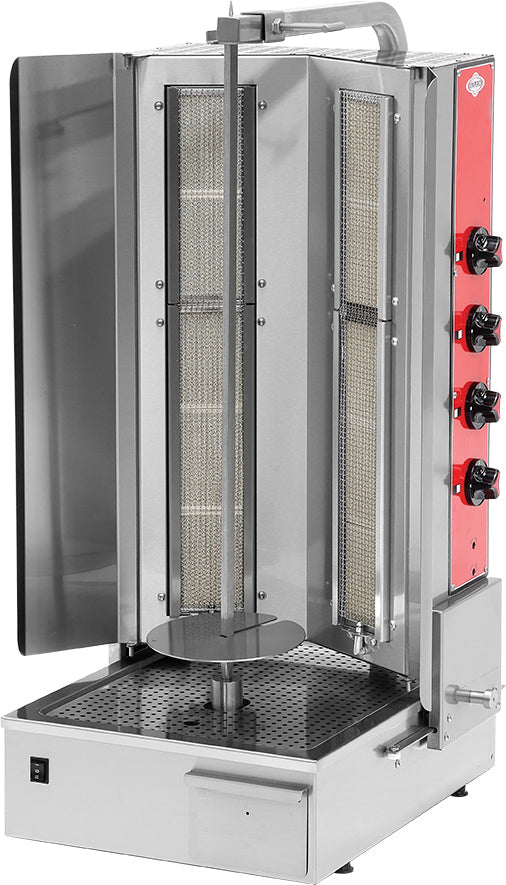 Gas Shawarma-Grill – Motor unten – 4 Brenner – 13 kW – 508×622×1147 mm