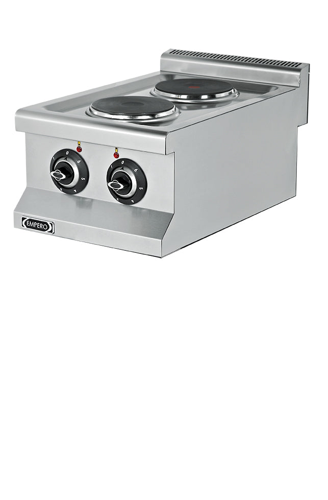 Elektro-Kochfeld – 2 Kreisplatten – 230V – 3,5 kW – 400×635×285 mm – Snack Serie