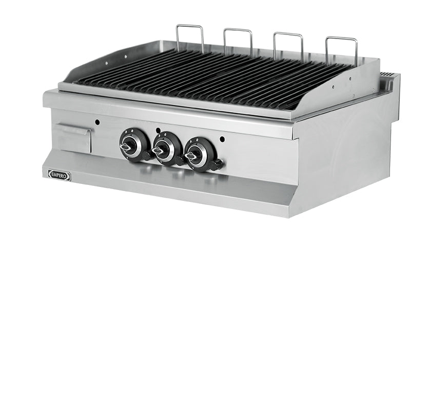 Gas Lavastein Grill Serie 700 – 19,38 kW – 2 Heizzonen – 900×635×285 mm