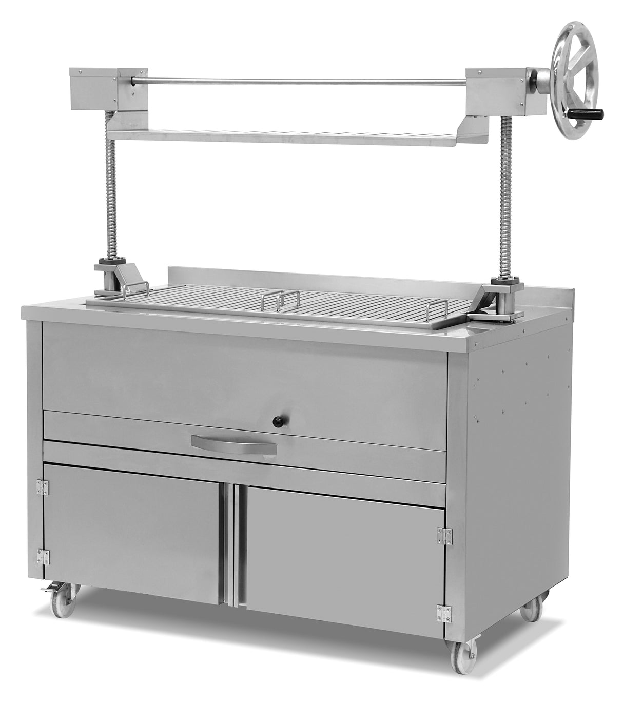Liftgrill Kohlegrill 1340×800×900 mm – Edelstahl – Ascheschublade