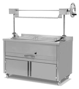 Liftgrill Kohlegrill 1340×800×900 mm – Edelstahl – Ascheschublade