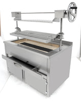 Liftgrill Kohlegrill 1340×800×900 mm – Edelstahl – Ascheschublade