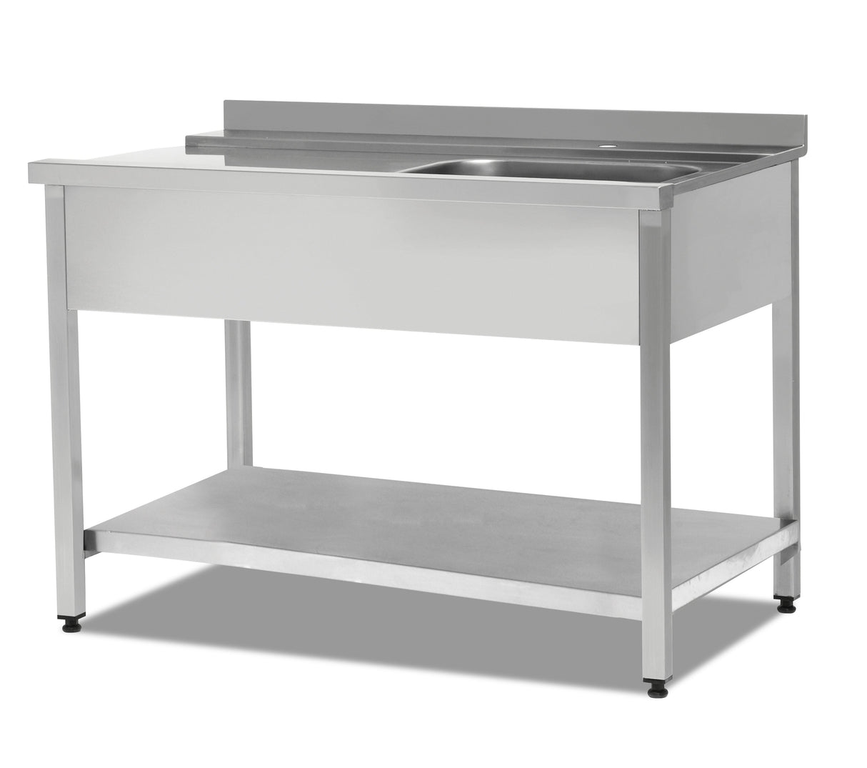 Table d'entrée lave‑vaisselle – bac simple droite – étagère de base – 1 m³