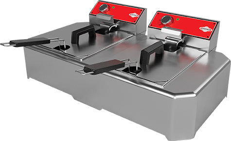Mini Elektro-Fritteuse – 6 kW – Edelstahl – 400×790×305 mm