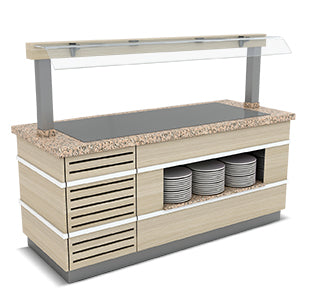 Buffet System Galata – Granittisch – Niesschutz – 2200×900×900 mm – Design Galata