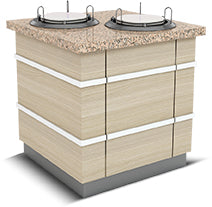 Scalda piatti – Stile Galata – piastra in granito – 2 piatti riscaldati – 1100×900×900 mm