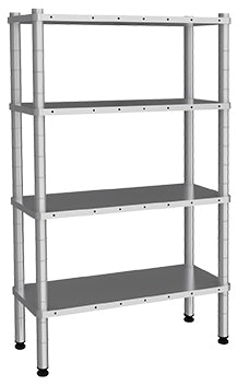 Regalbrett 4 - stufig – Edelstahl 201 – 460×1520×1800 mm
