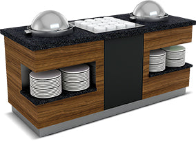 Buffet System – 2 Suppenspender – Granittischplatte – Design Sumela – 2000×900×900 mm