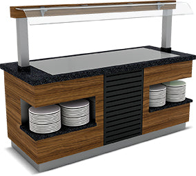 Buffet System Sumela – Granittisch – Hygienebarriere – 2000×900×900 mm – Design Sumela