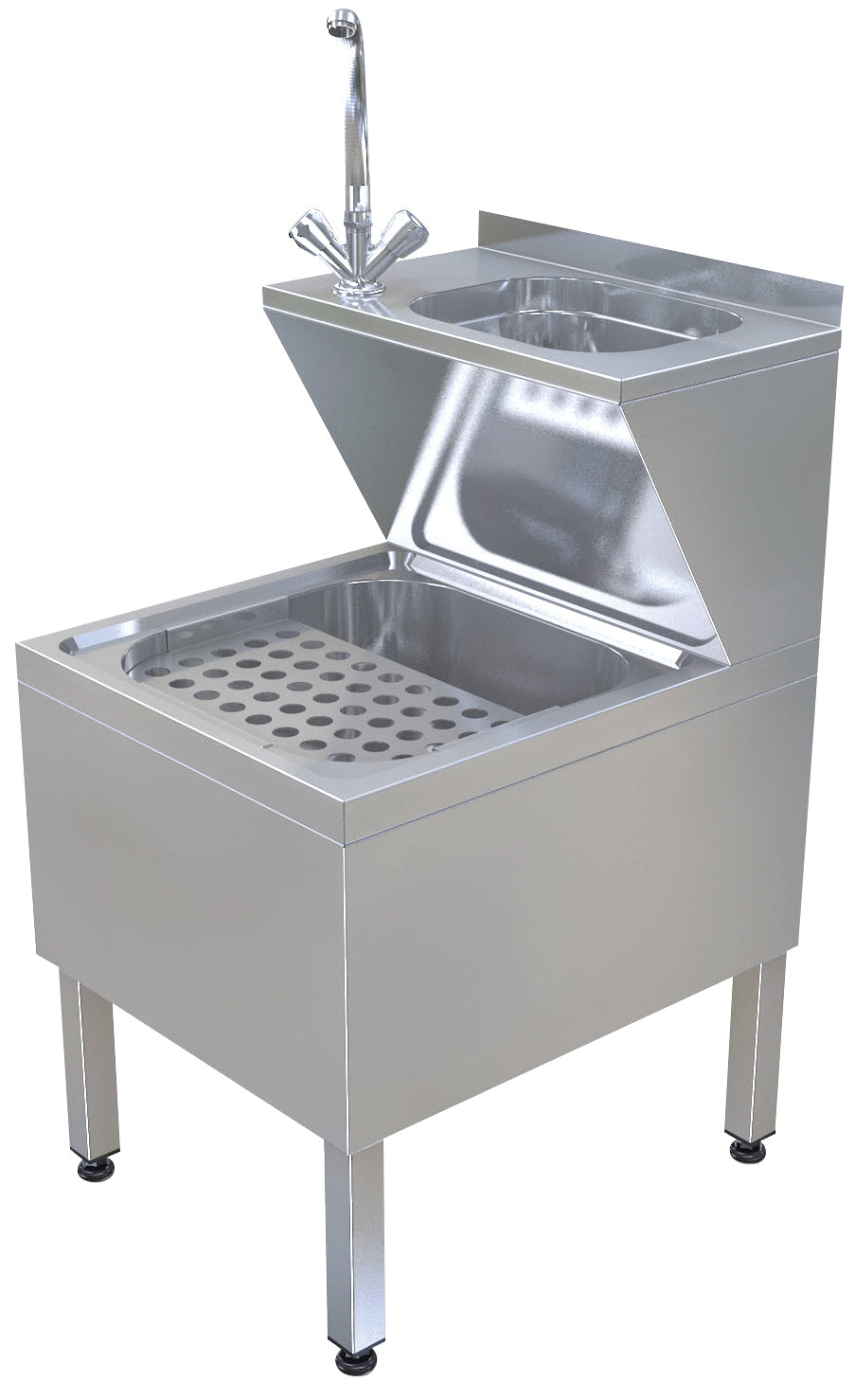 Vorbereitungsspültisch – Edelstahlgehäuse – 500×700×900 mm