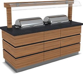 Buffet Hot Service – 2x 1/1 GN Bain-Marie – Tavolo granito – LED – Stile Kapadokya – 1800×900×900 mm