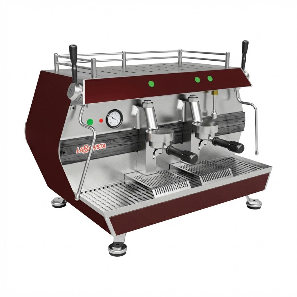 Espressomaschine 2 gruppig – Doppel-Dampfrohr – Extrawarmwasserarm – 826×595×627 mm