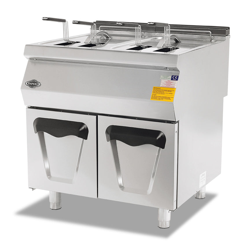 Gas-Fritteuse mit Schrank – 16+16 l – 800×730×850 mm – Serie 700 Plus